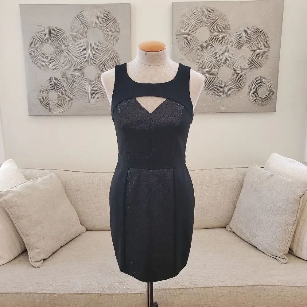 ✨ BCBGeneration ✨ Sequin Cutout Bodycon Mini Dress - [Size 8, Black]